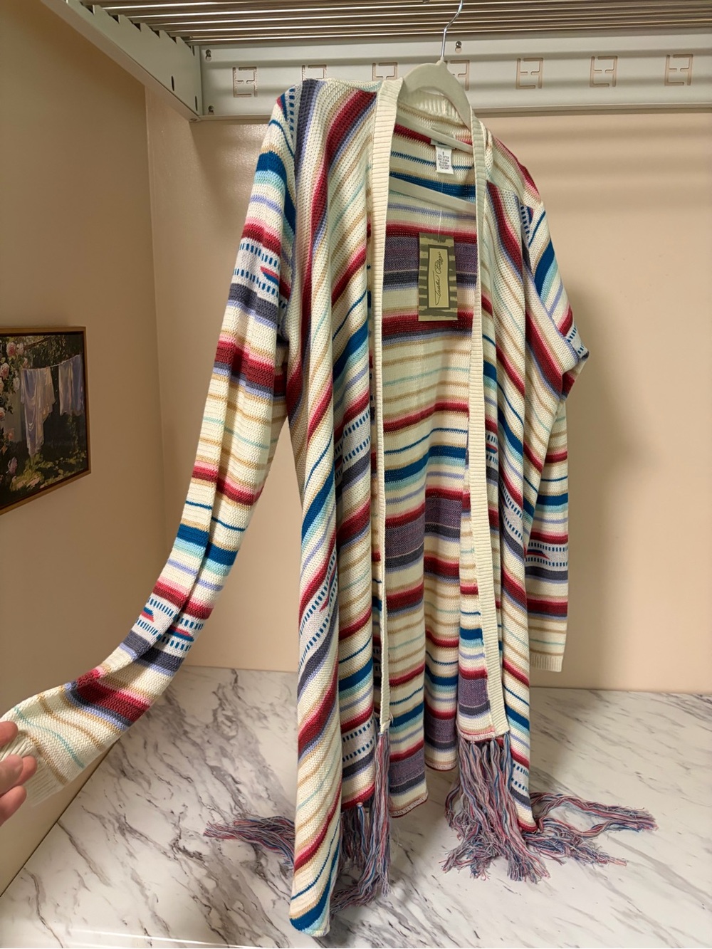 NWT Tasha Polizzi Ines Cardigan - Multicolor Southwestern Fringe Small